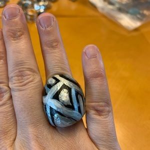 Hand painted one of a kind abstract ring.